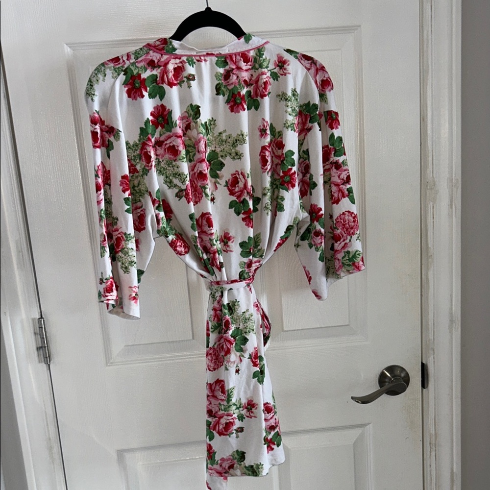 Floral Print Women's Robe - Picture 6 of 6